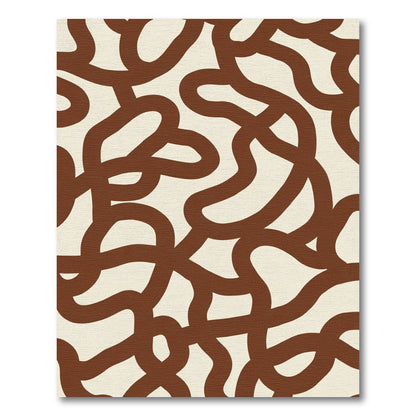 Deep Brown Wavy Abstract Ground Rug