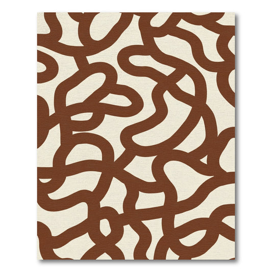 Deep Brown Wavy Abstract Ground Rug