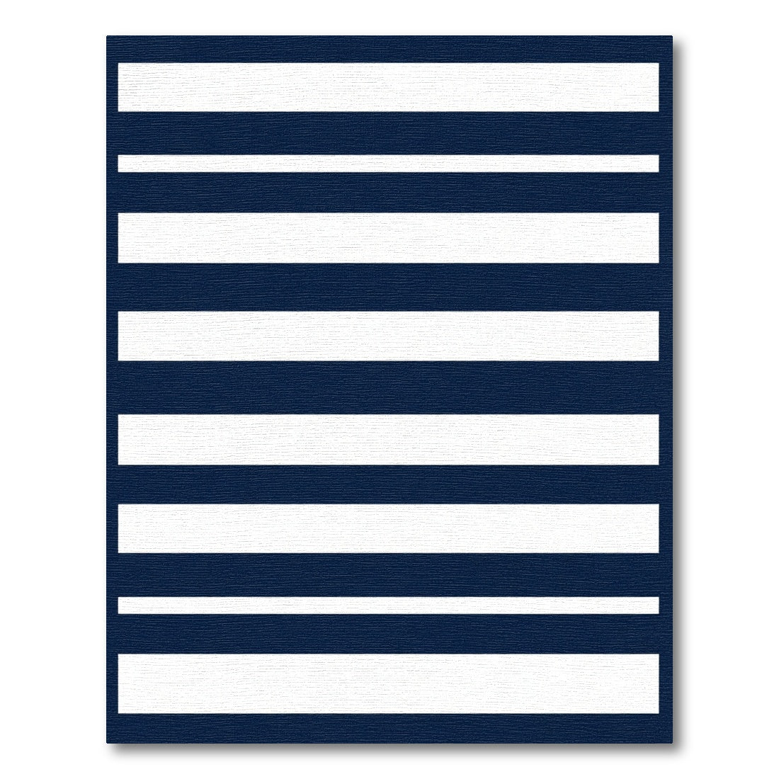 Navy White Alternating Stripe Rug