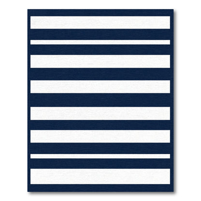 Navy White Alternating Stripe Rug