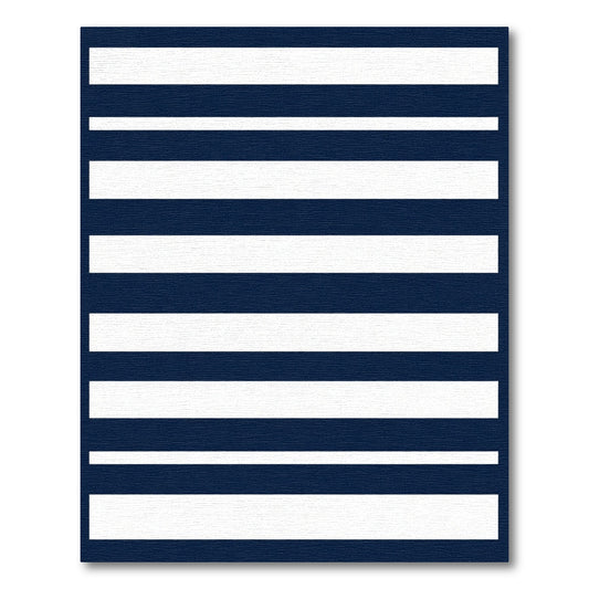 Navy White Alternating Stripe Rug