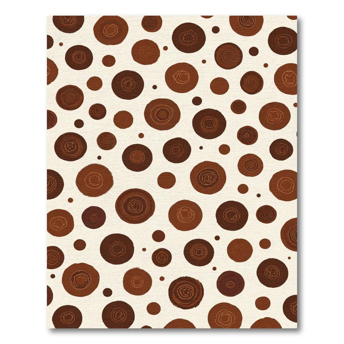 Deep Brown Earthy Circles Collage Rug