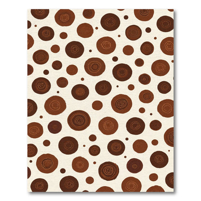 Deep Brown Earthy Circles Collage Rug