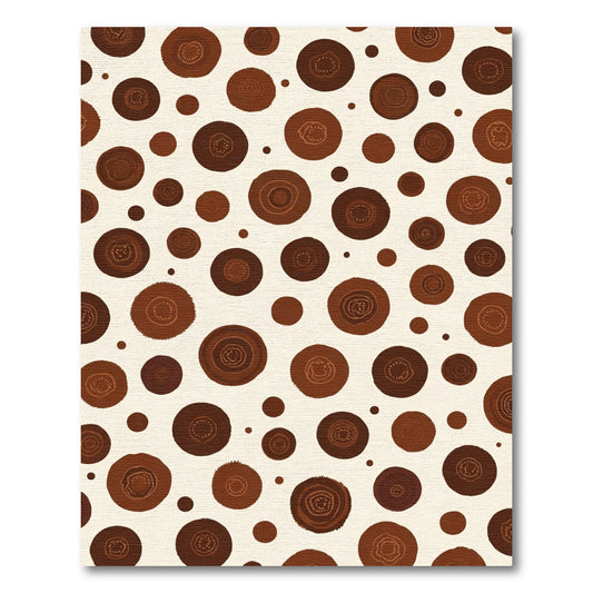 Deep Brown Earthy Circles Collage Rug