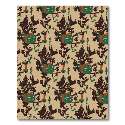 Forest Creatures Woodland Abstract Pattern Rug