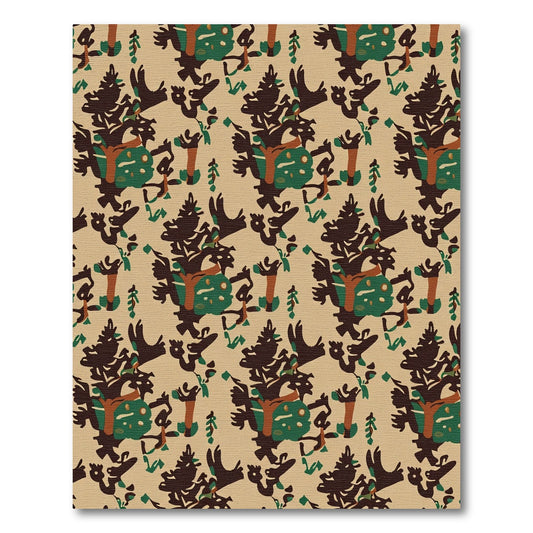 Forest Creatures Woodland Abstract Pattern Rug