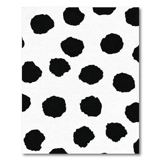 Black White Organic Dot Remnant Rug