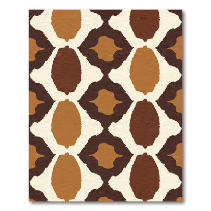 Earthy Brown Organic Diamond Lattice Rug