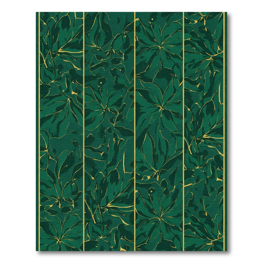 Emerald Green Tropical Foliage Veined Rug