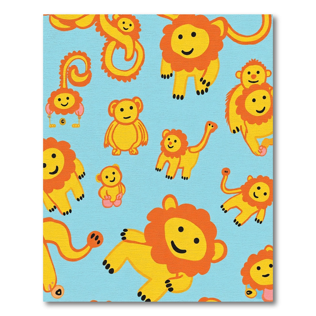 Happy Yellow Lion Cub Collage Rug