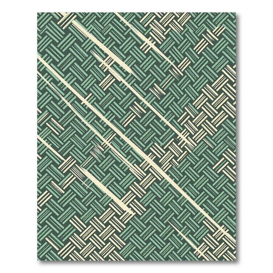 Sage Green Woven Geometric Lattice Rug