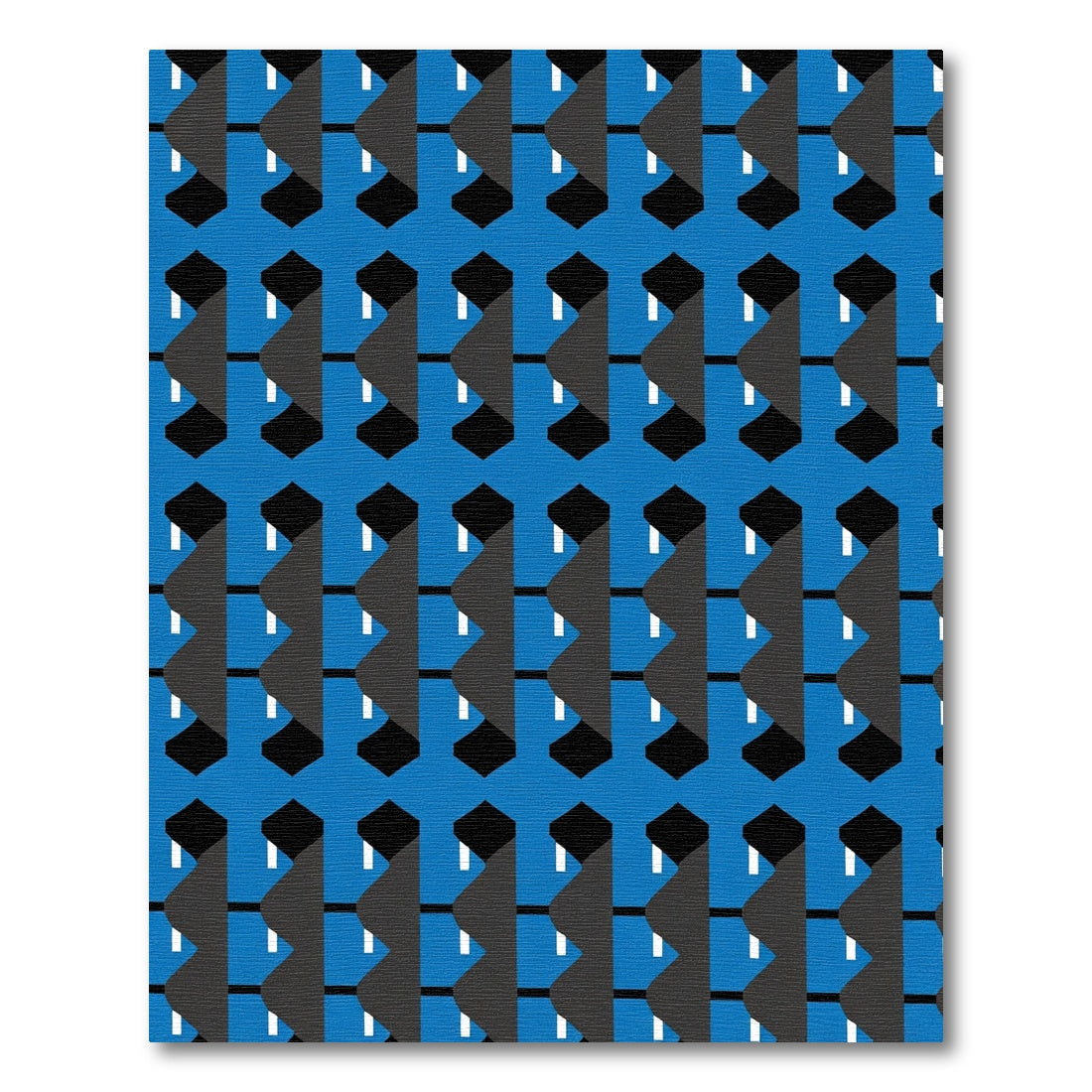 Blue Geometric Abstract Tiling Rug