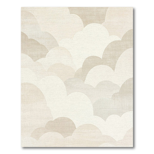 Soft Layered Clouds Beige Tones Rug