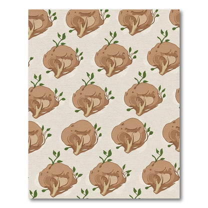 Earthy Brown Cauliflower Sprouts Repeating Rug