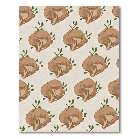 Earthy Brown Cauliflower Sprouts Repeating Rug