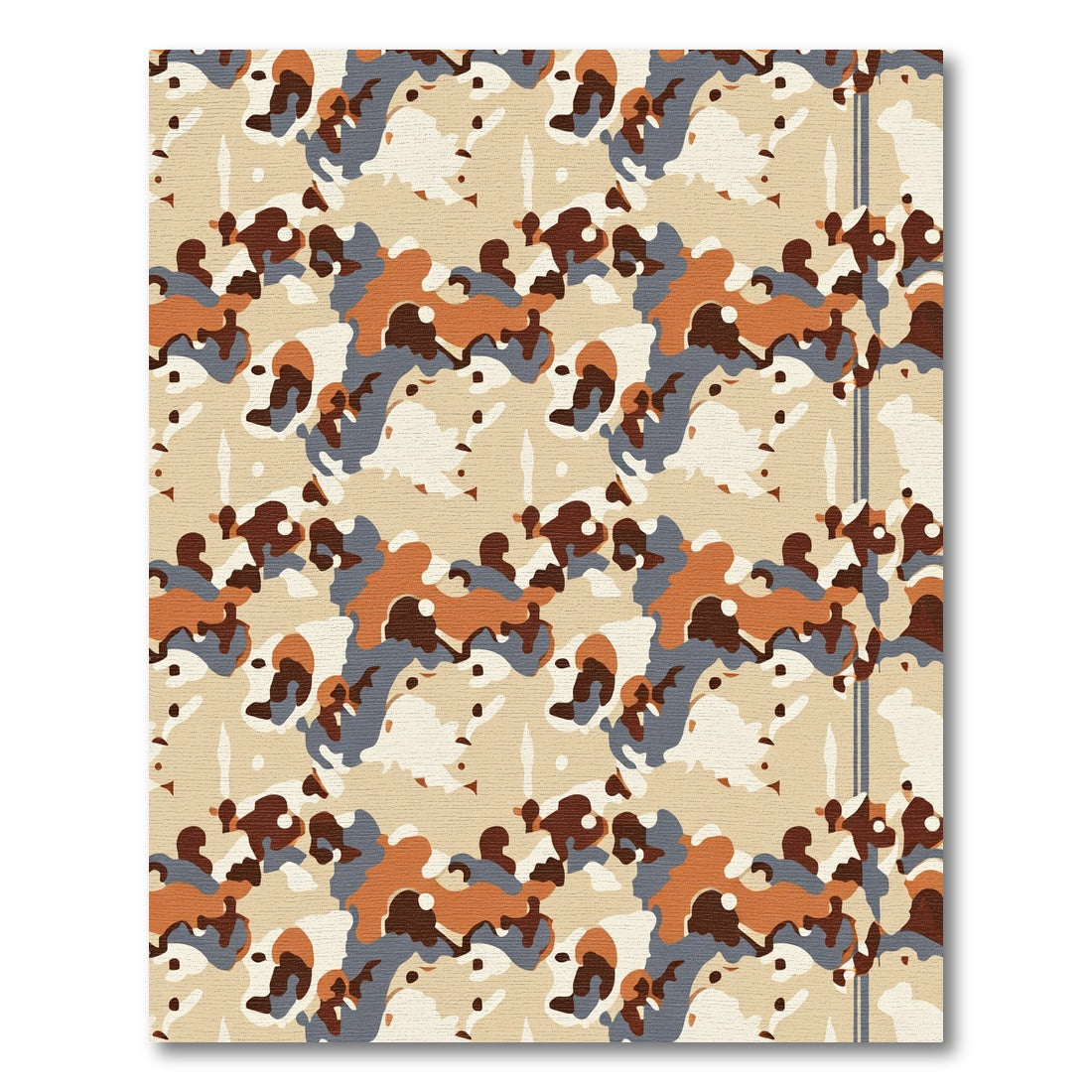 Tan Brown Camo Repeating Pattern Rug