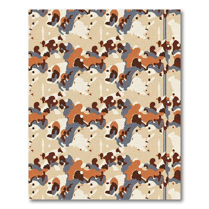 Tan Brown Camo Repeating Pattern Rug