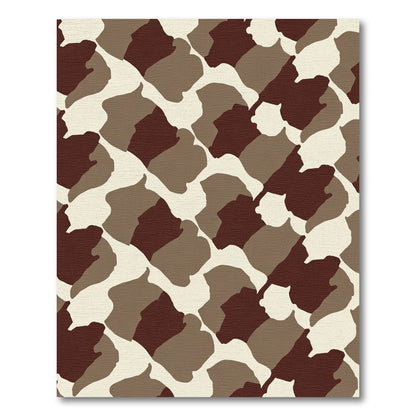 Earthy Abstract Organic Camouflage Rug