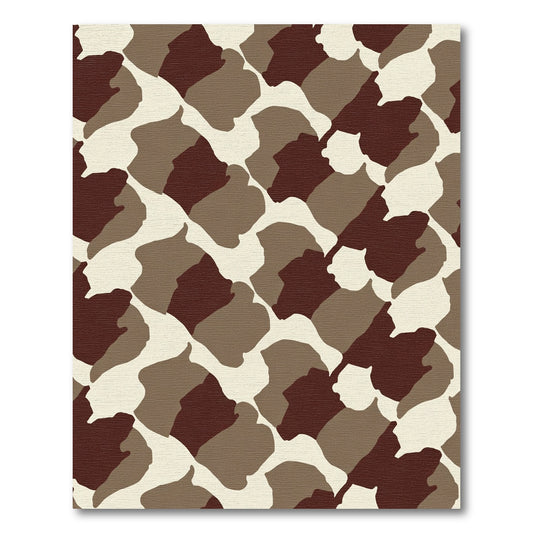 Earthy Abstract Organic Camouflage Rug