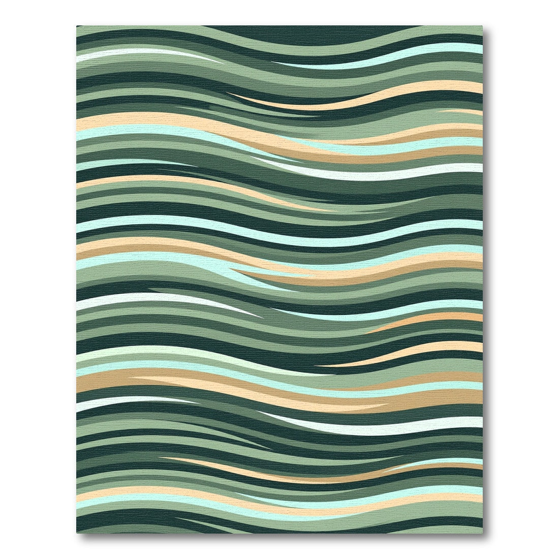 Sage and Sand Wavy Linear Ripple Rug