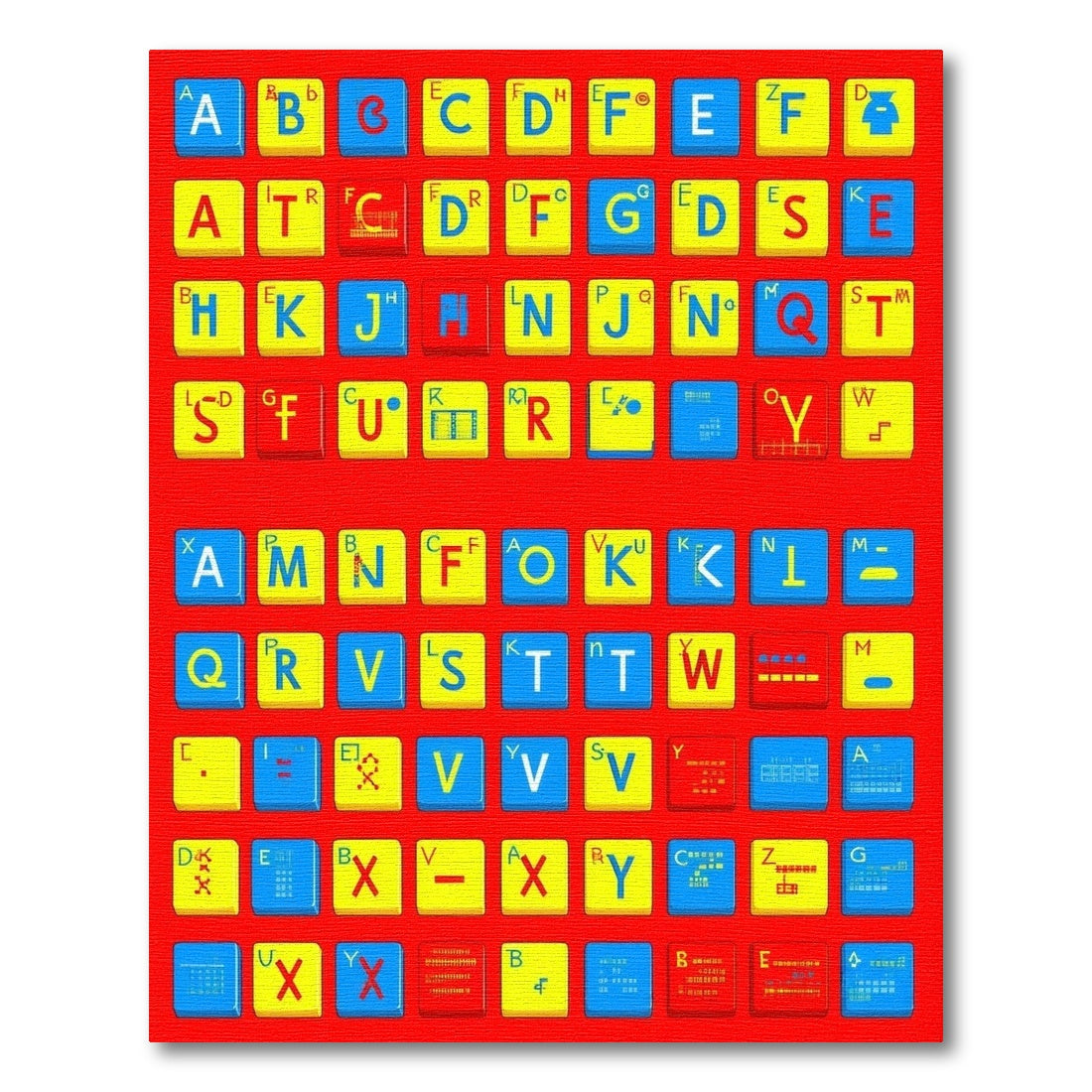 Playful Colorful Alphabet Blocks Rug