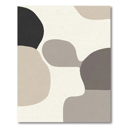 Monochrome Abstract Organic Shapes Rug