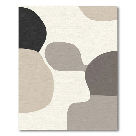 Monochrome Abstract Organic Shapes Rug