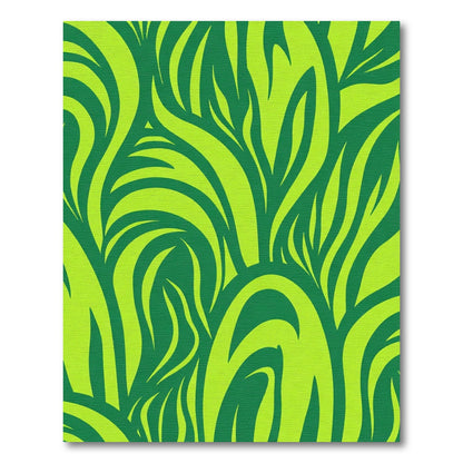 Vibrant Green Abstract Swirl Rug