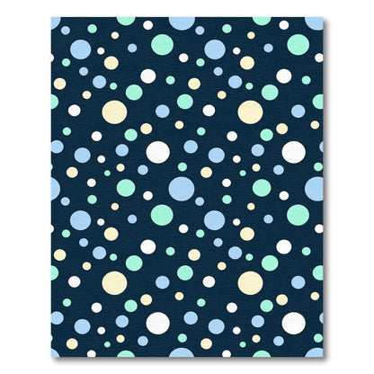 Cool Confetti Circles on Navy Rug
