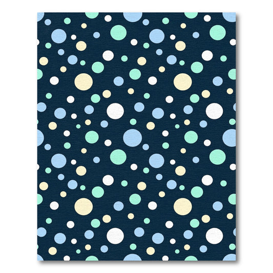 Cool Confetti Circles on Navy Rug