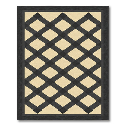 Dark Gray Lattice Cream Rug