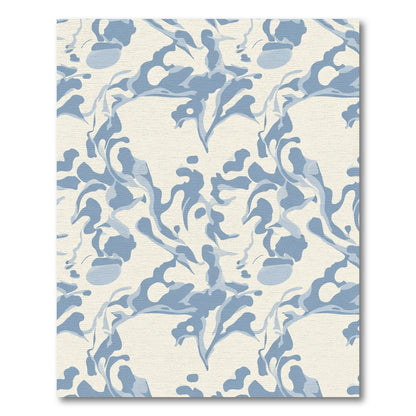 Abstract Blue Organic Flow Rug