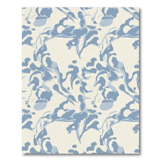 Abstract Blue Organic Flow Rug