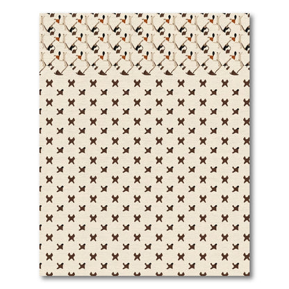 Rustic Brown X Pattern Rug