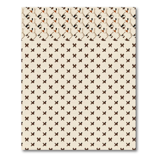 Rustic Brown X Pattern Rug