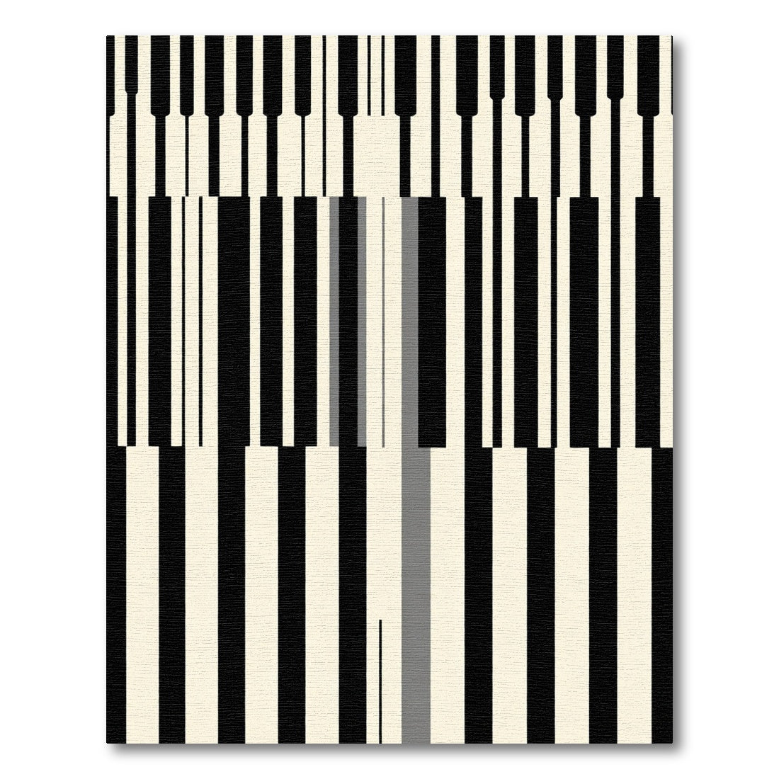 Modern Black Cream Vertical Stripe Rug