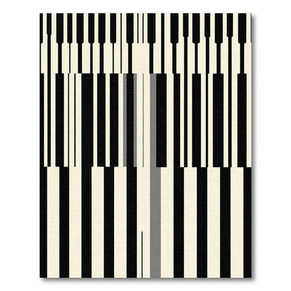 Modern Black Cream Vertical Stripe Rug