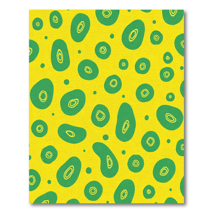 Golden Green Organic Spot Scatter Rug