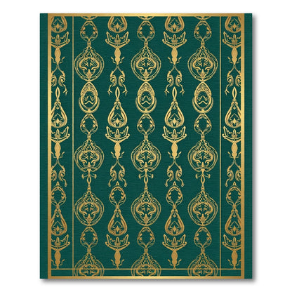 Emerald Gold Ornate Damask Rug