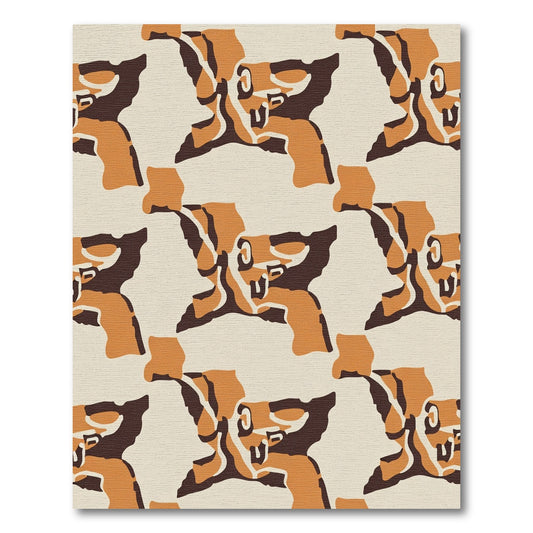 Orange and Brown Abstract Collage Rug