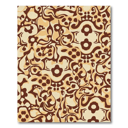 Earthy Chic Floral Scroll Abstract Rug
