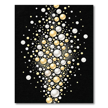 Sophisticated Gold and White Floating Pearl Sphere Rug
