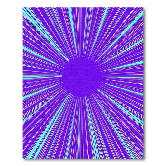 Vibrant Purple Sunburst Rays Rug