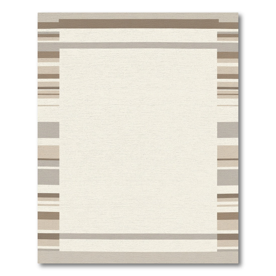 Neutral Tone Striped Border Rug