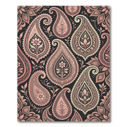 Elegant Blush Pink Ornate Paisley Rug