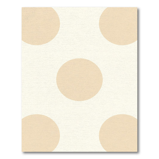 Neutral Cream Large Dot Contemporary Rug