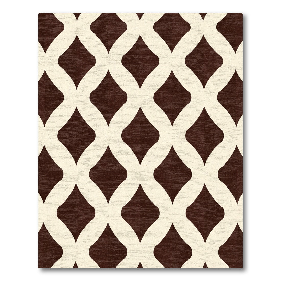 Classic Lattice Brown Ivory Geometric Rug