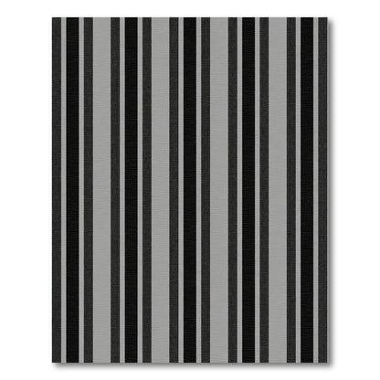 Modern Black Gray Vertical Stripe Rug