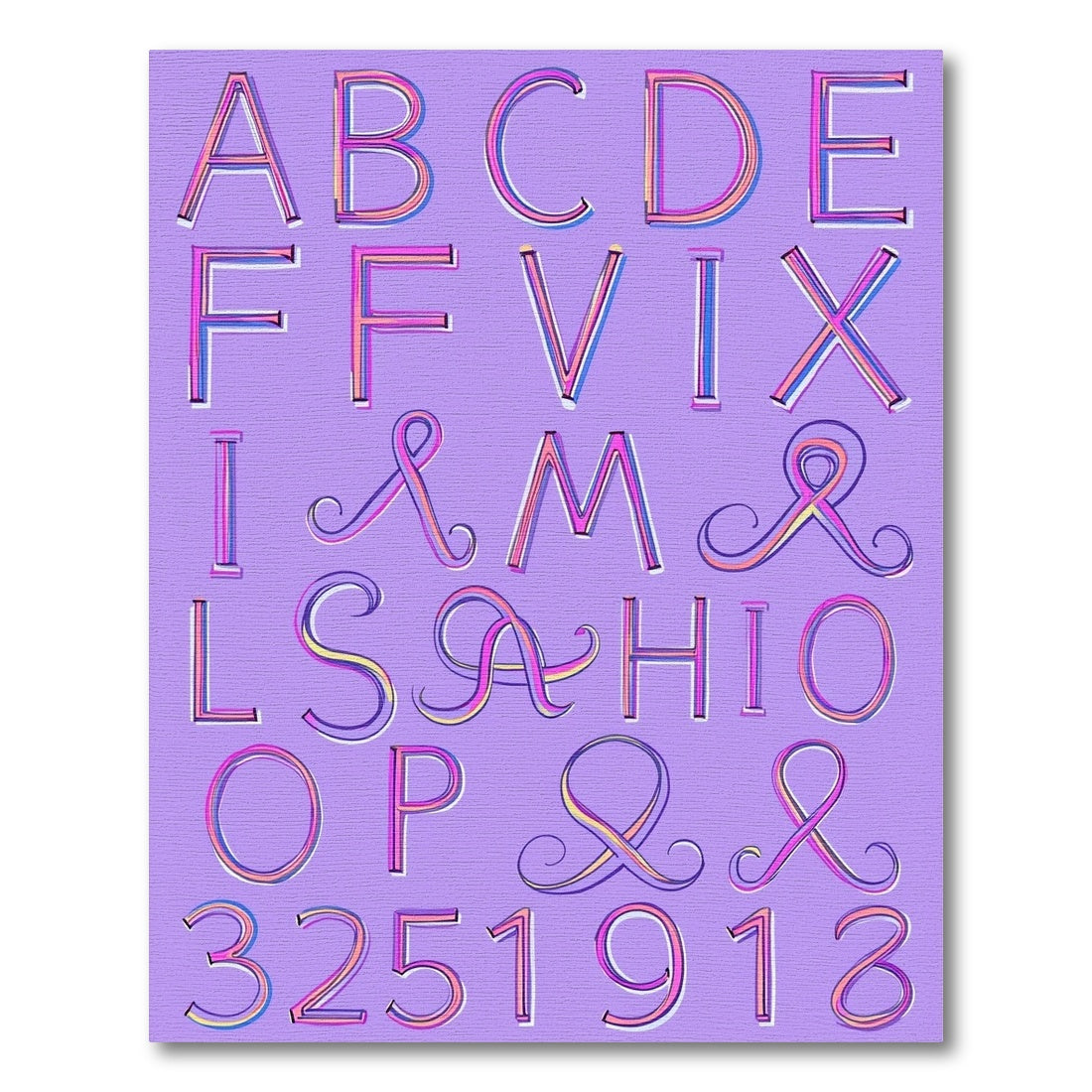Alphabet Gradient Funky Letters Rug