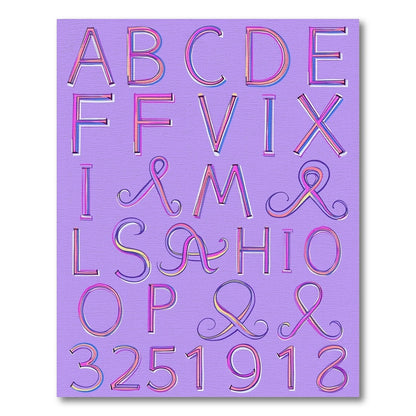 Alphabet Gradient Funky Letters Rug